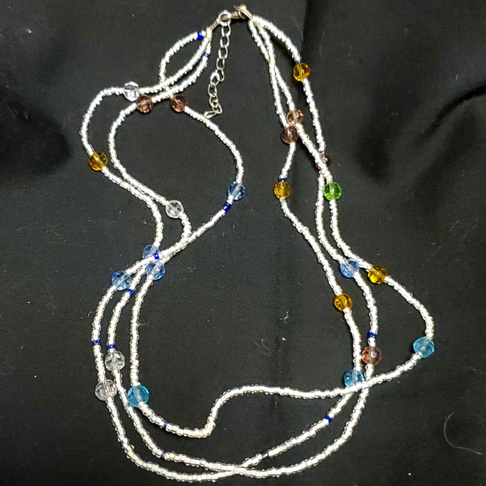 Three strand Seed bead choker